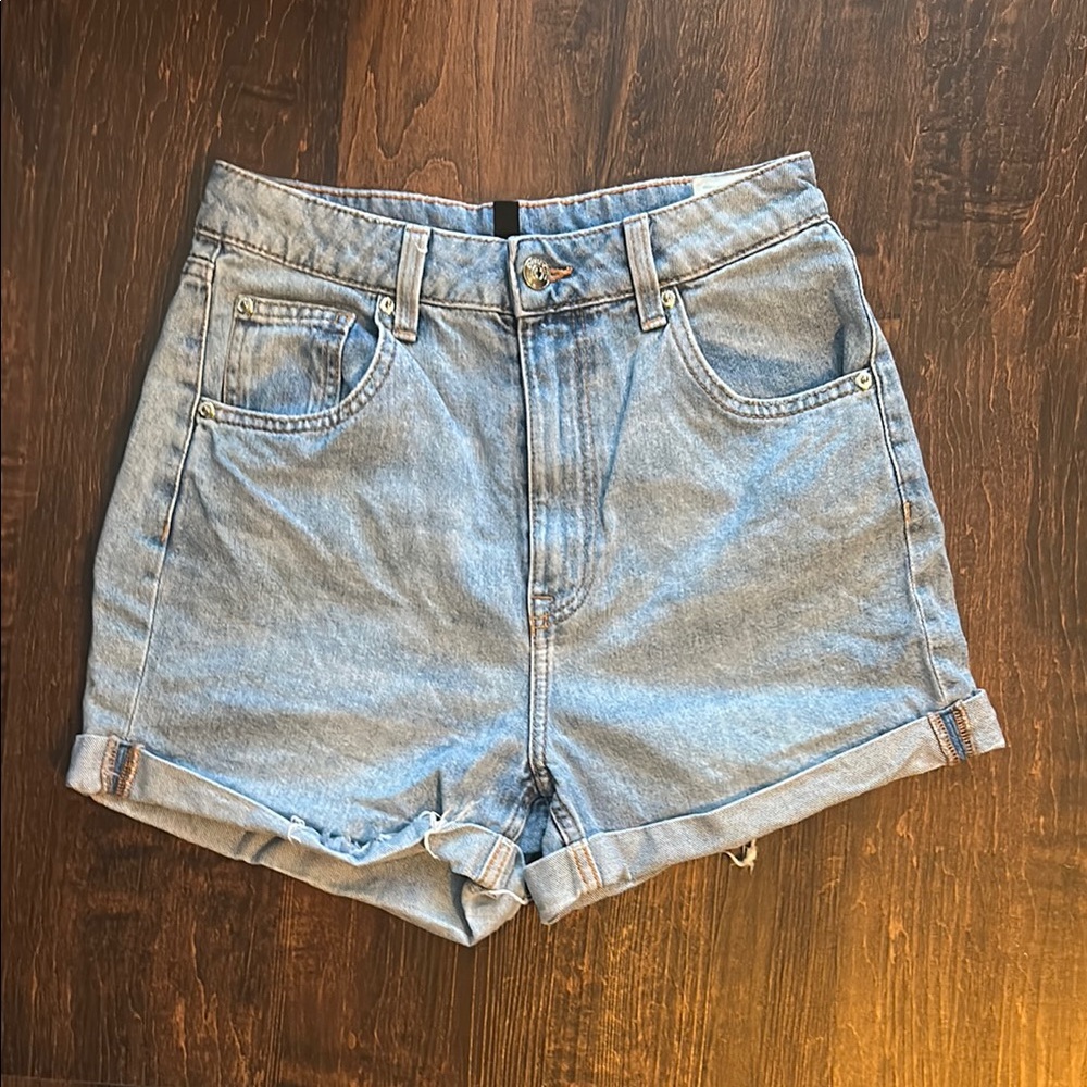 Divided Blue Jean Shorts High-Waisted Cuffed Hem